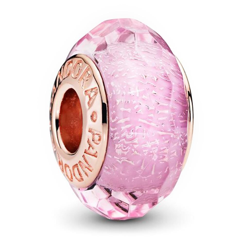 Faceted Pink Murano Glass Charm - Brilliant Co