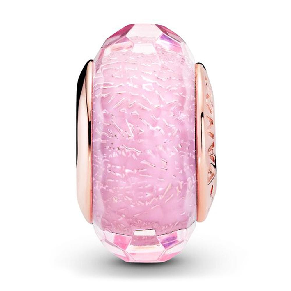 Faceted Pink Murano Glass Charm - Brilliant Co