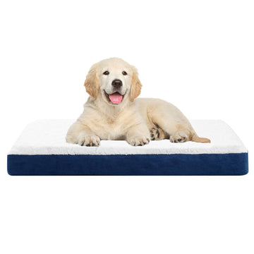 Paws & Claws ORTHOPEDIC PET BED NAVY SUEDE