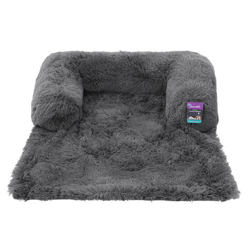 Paws & Claws CALMING PLUSH LOUNGER GREY