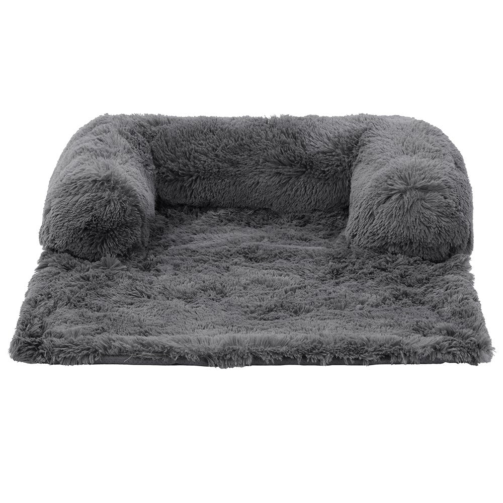 Paws & Claws CALMING PLUSH LOUNGER GREY