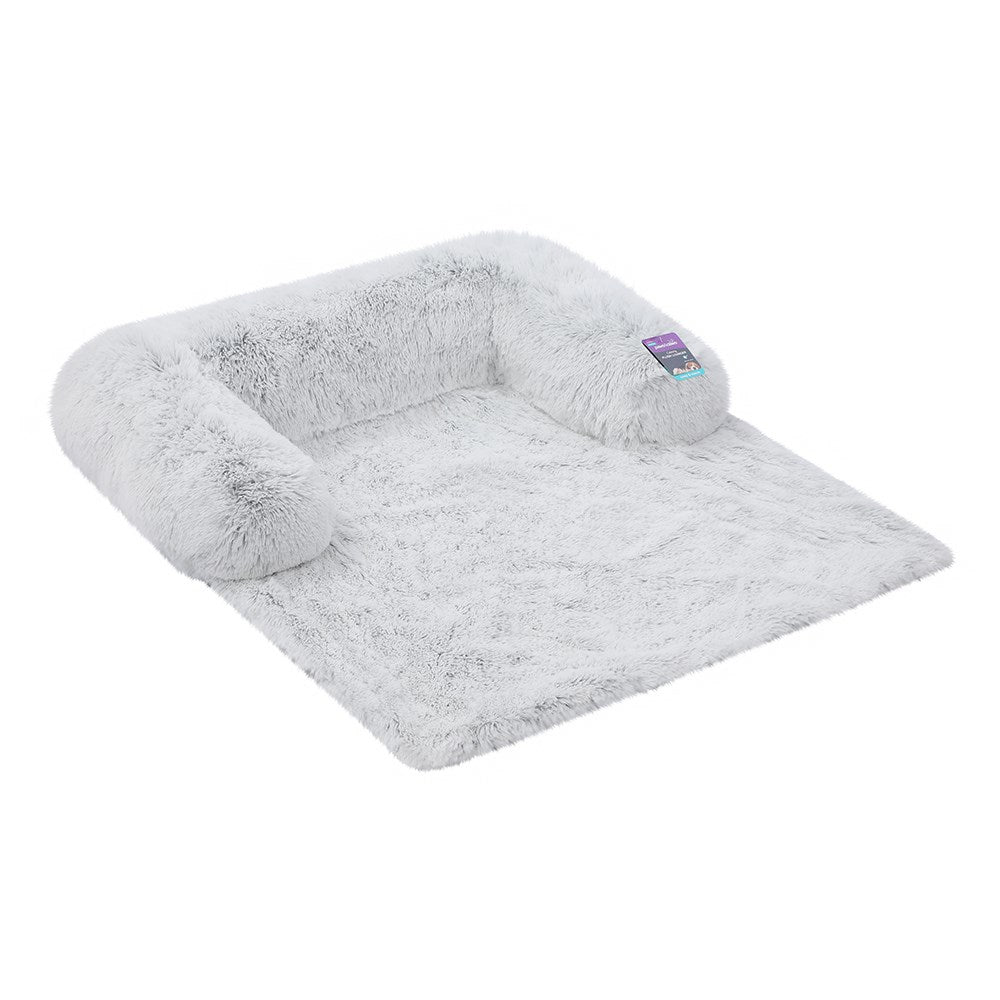 Paws & Claws CALMING PLUSH LOUNGER SILVER