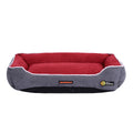 Paws & Claws SELF WARMING WALLED PET BED - GREY/ RED