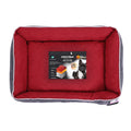 Paws & Claws SELF WARMING WALLED PET BED - GREY/ RED