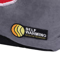 Paws & Claws SELF WARMING WALLED PET BED - GREY/ RED