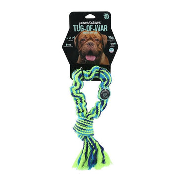 Paws & Claws TUG-OF-WAR BUNGEE ROPE LOOP - BLUE/GREEN - Brilliant Co