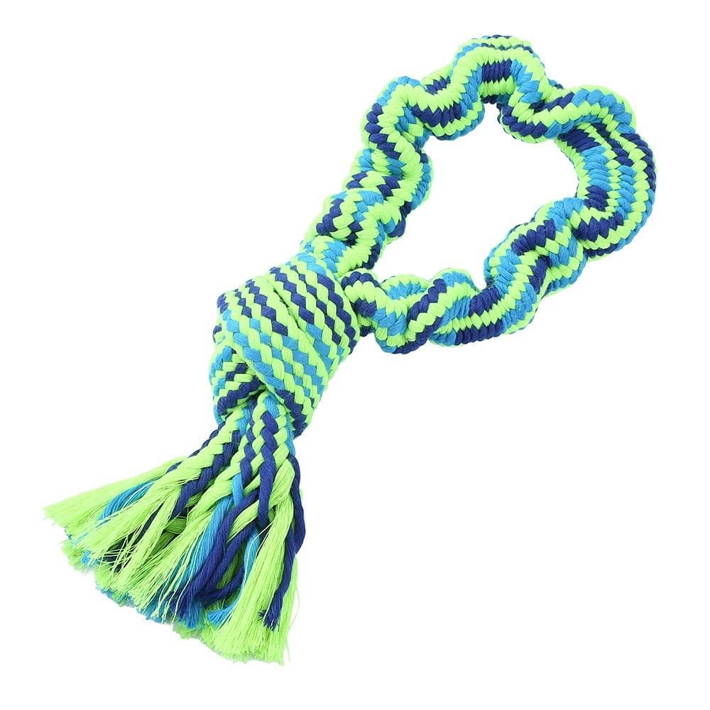 Paws & Claws TUG-OF-WAR BUNGEE ROPE LOOP - BLUE/GREEN - Brilliant Co