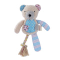 Paws & Claws PATCHY PALS PLUSH BEAR PET TOY WITH ROPE