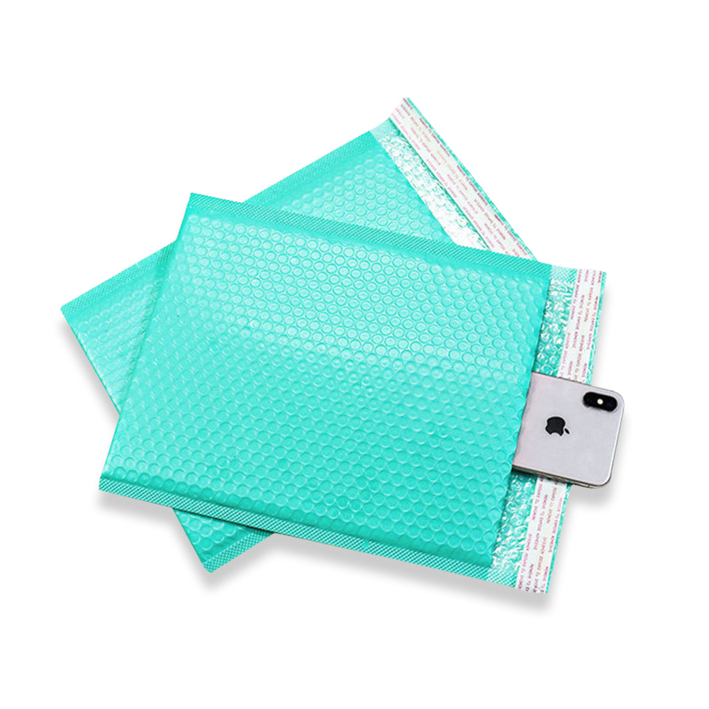 100PC Bubble Mailers Self Seal Padded Envelopes Lined Poly Mailer - Turquoise 15x22cm