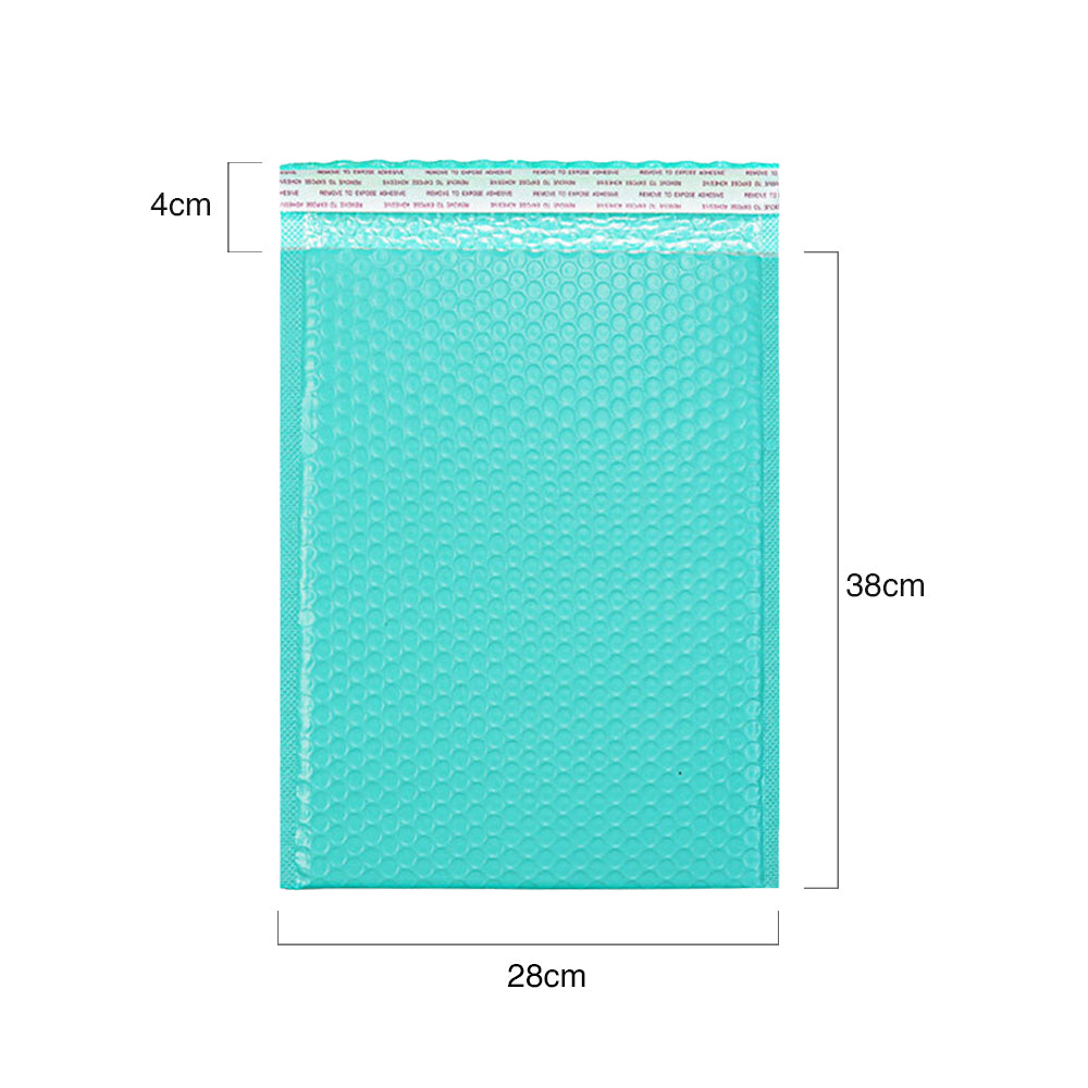 150PC Bubble Mailers Self Seal Padded Envelopes Lined Poly Mailer - Turquoise 28x42cm