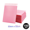 100PC Bubble Mailers Self Seal Padded Envelopes Lined Poly Mailer - Pink 23x32cm