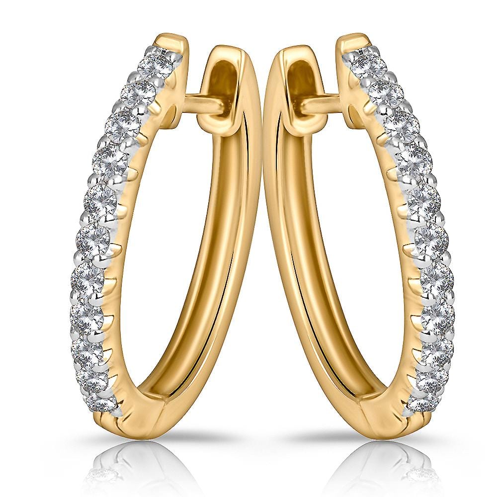 18ct Yellow Gold 0.30ctw Diamond Huggies - Brilliant Co