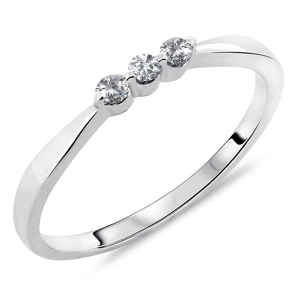 10ct White Gold 0.09 Carats Trilogy Diamonds