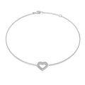 18K White Gold 0.14K Diamond Heart Bracelet