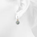 14ct Yellow Gold 3.00ct Green Amethyst & 0.40ct Diamond Hoop Earrings