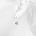 18ct White Gold Floral Mother of Pearls Drop Earrings - Brilliant Co