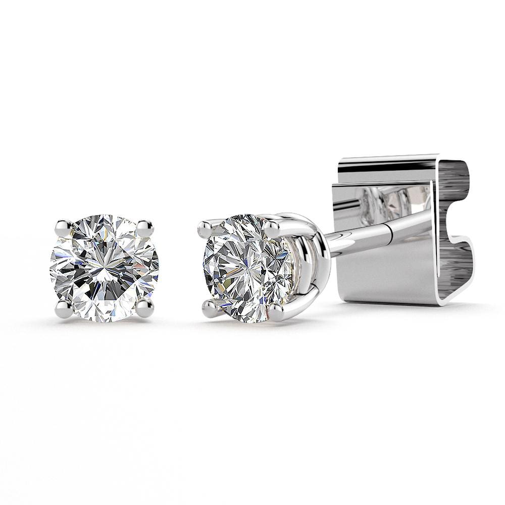 1/10ctw Diamond 14k White Gold Stud Earrings GH/SI1 - Brilliant Co