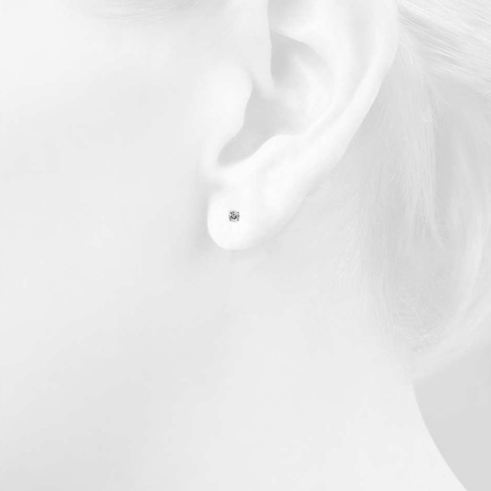 1/10ctw Diamond 14k White Gold Stud Earrings GH/SI1 - Brilliant Co