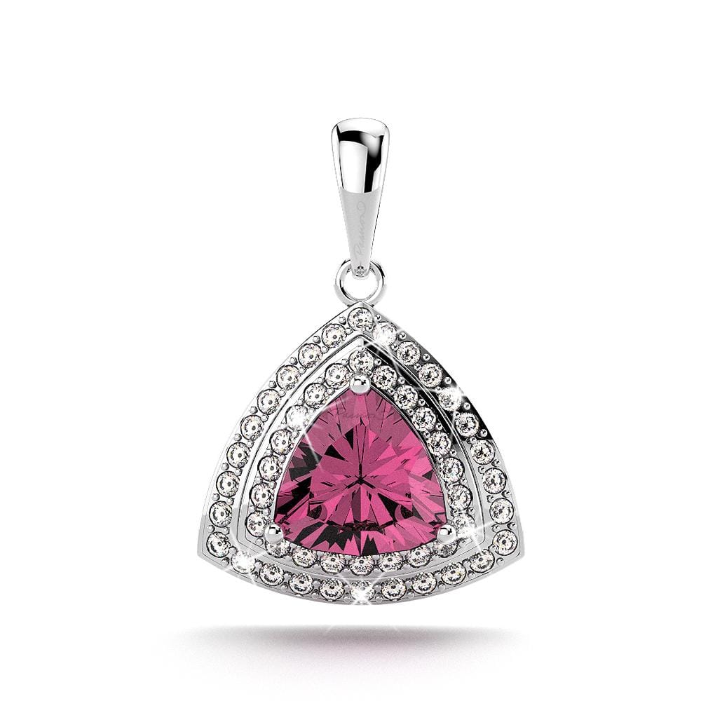 14ct White Gold 1.35ct Tourmaline & 0.30ct Diamond Trillion Pendant