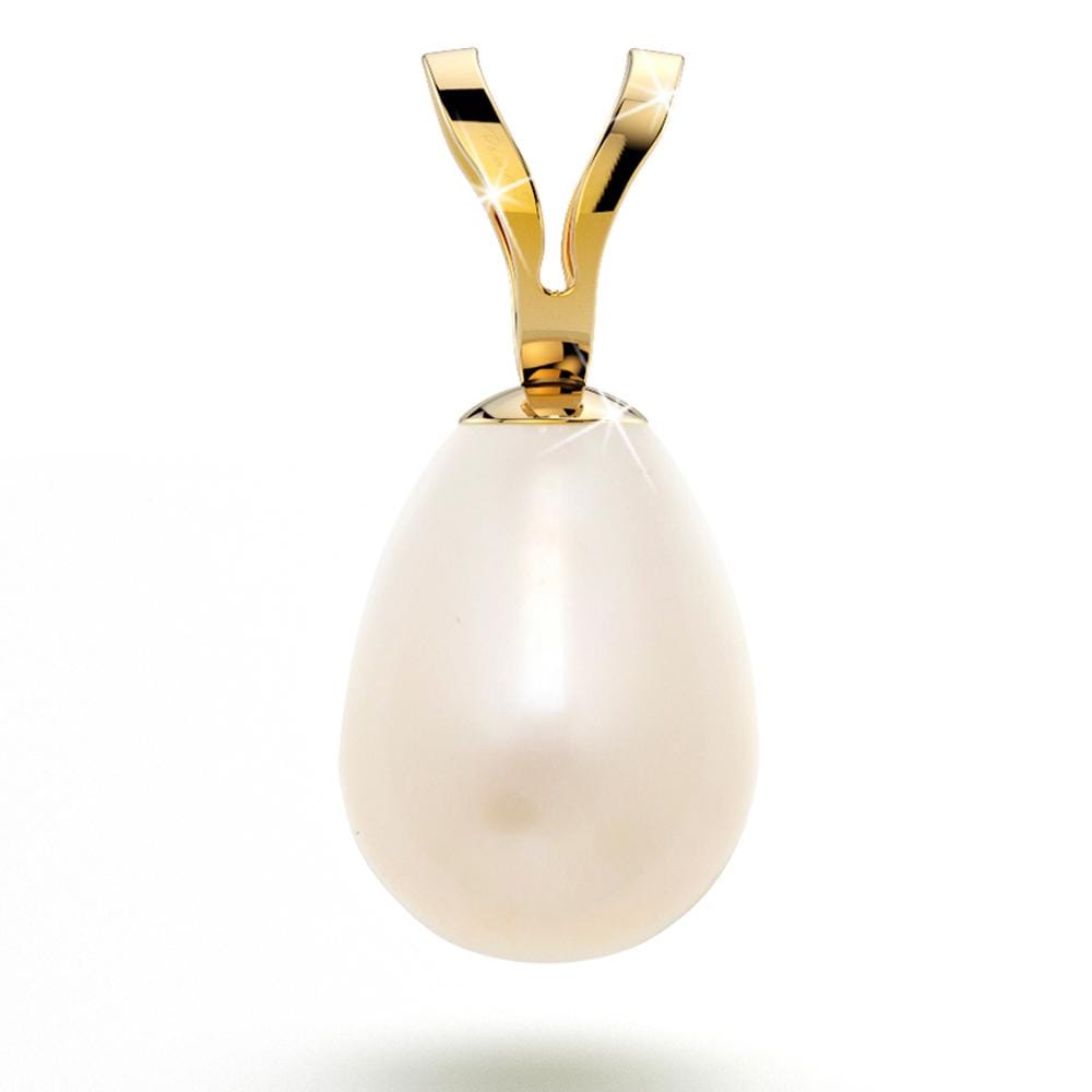 14ct Yellow Gold White Pearl Pendant - Brilliant Co