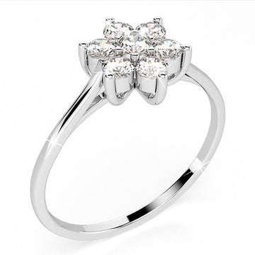 18ct White Gold 0.70ct Flora Diamond Dress Ring