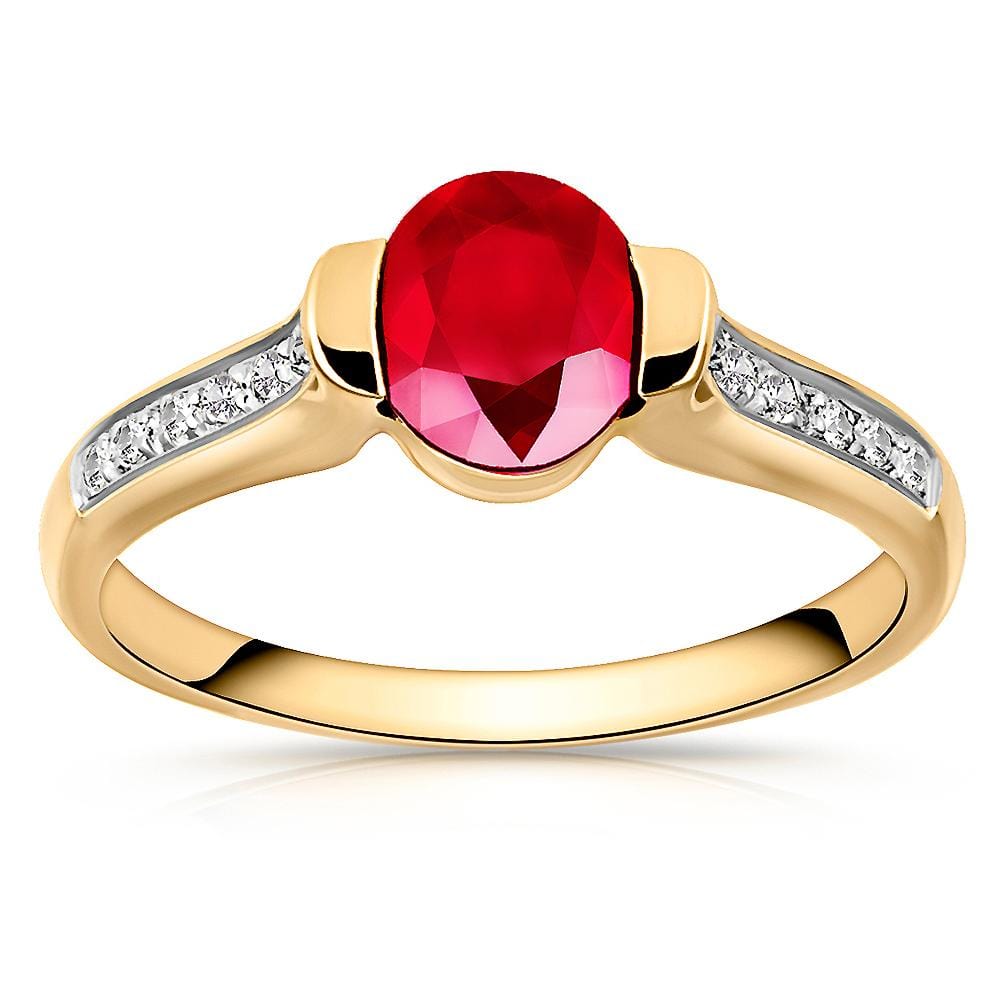 14ct Yellow Gold 1.38ct Ruby & Diamond Ring