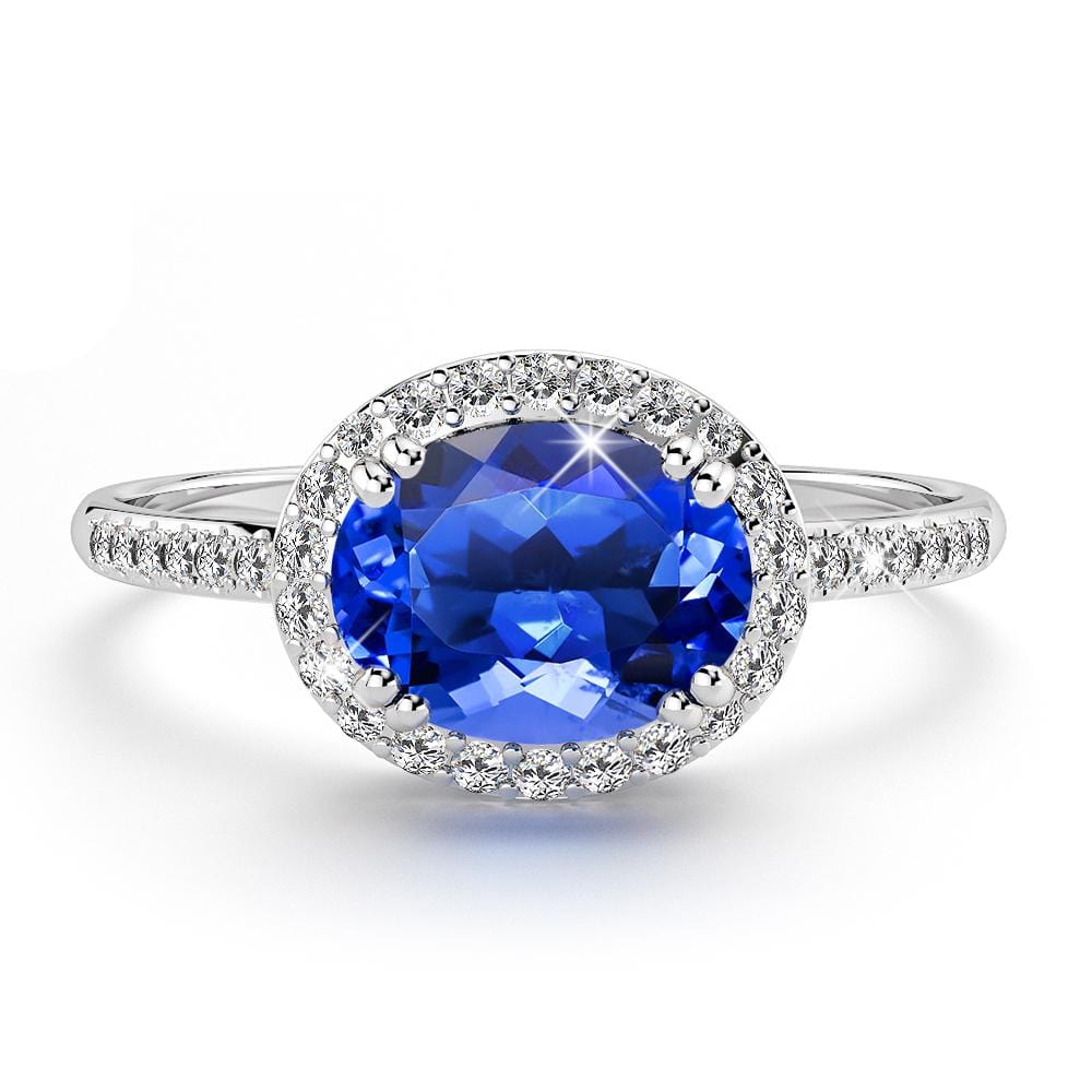 14ct White Gold 1.53ct Tanzanite & 0.20ct Diamond Dress Ring