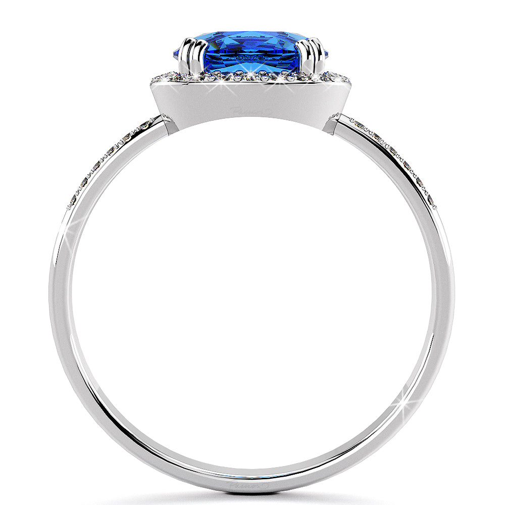 14ct White Gold 1.53ct Tanzanite & 0.20ct Diamond Dress Ring