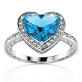 14ct White Gold 3.60ct Blue Topaz & 0.45ct Diamond Engagement Ring