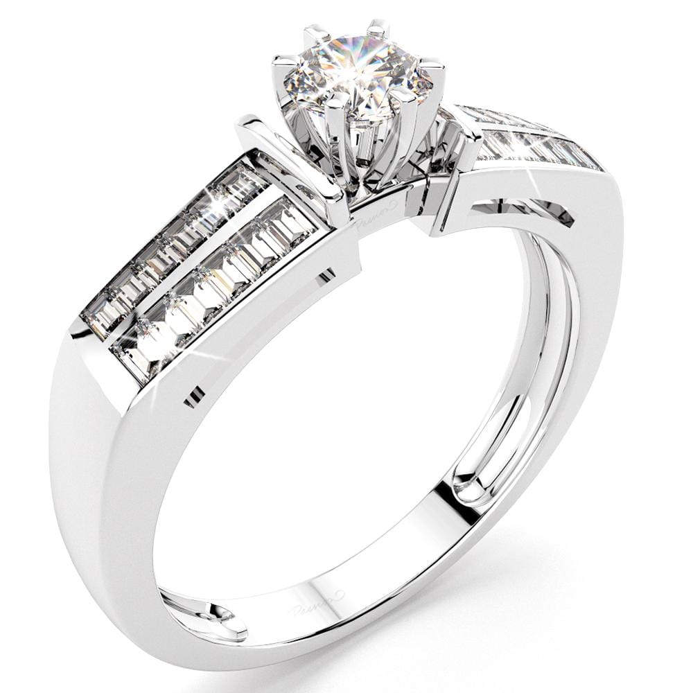 0.89ct. tw. Vaguette Diamond Engagement Ring (JAA/NCJV Certified)