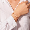 Genuine Single Diamond Set Roman To Infinity & Beyond Cuff Bangle Rose Gold Titanium - Brilliant Co