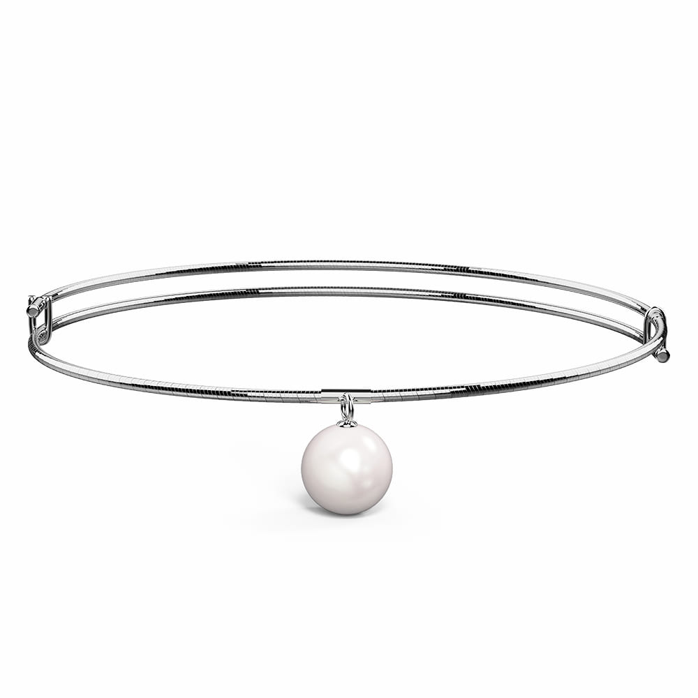 Eternal Akoya Pearl Bracelet Encased in 18k White Gold