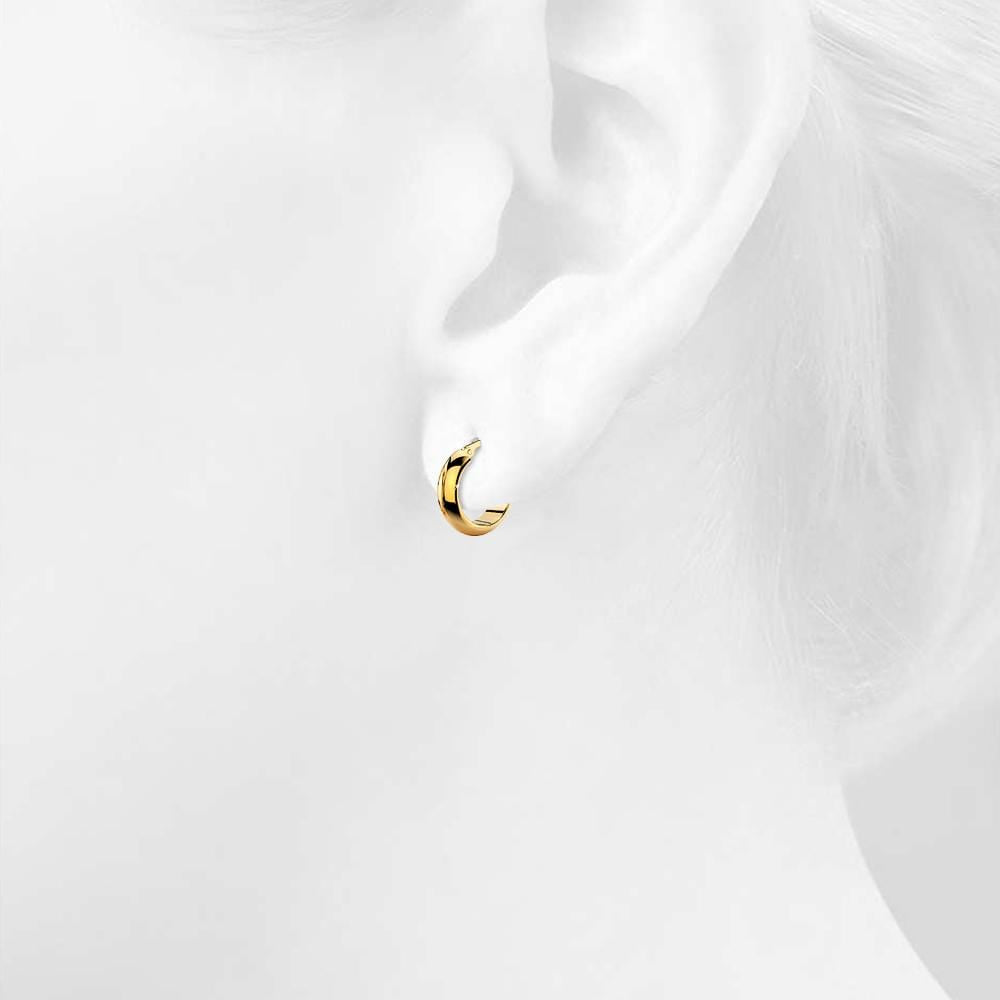 9ct Yellow Gold 10mm Wide Hoop Earrings - Brilliant Co