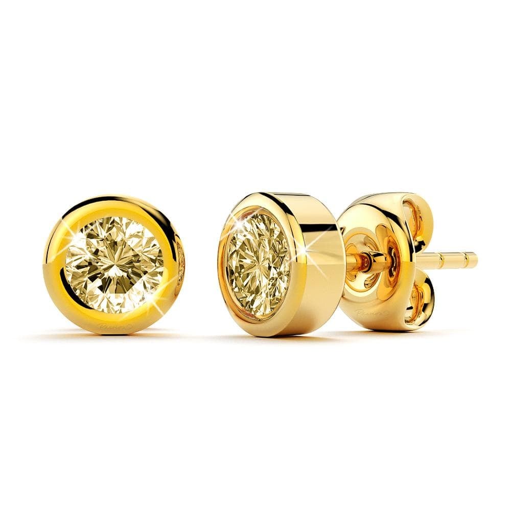 10ct Yellow Gold 0.55ct Champaign Diamond Bezel Studs