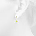 9ct Yellow Gold 1.60ct Pear Peridot Dangling Earrings