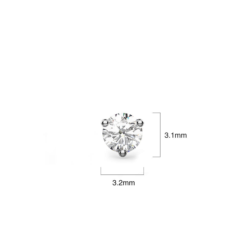 Timeless Solitaire Stud Diamond Earrings Encased in 18k White Gold