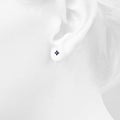 Blue Sapphire Cosmos Diamond Stud Earrings Encased in 18k White Gold