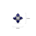 Blue Sapphire Cosmos Diamond Stud Earrings Encased in 18k White Gold