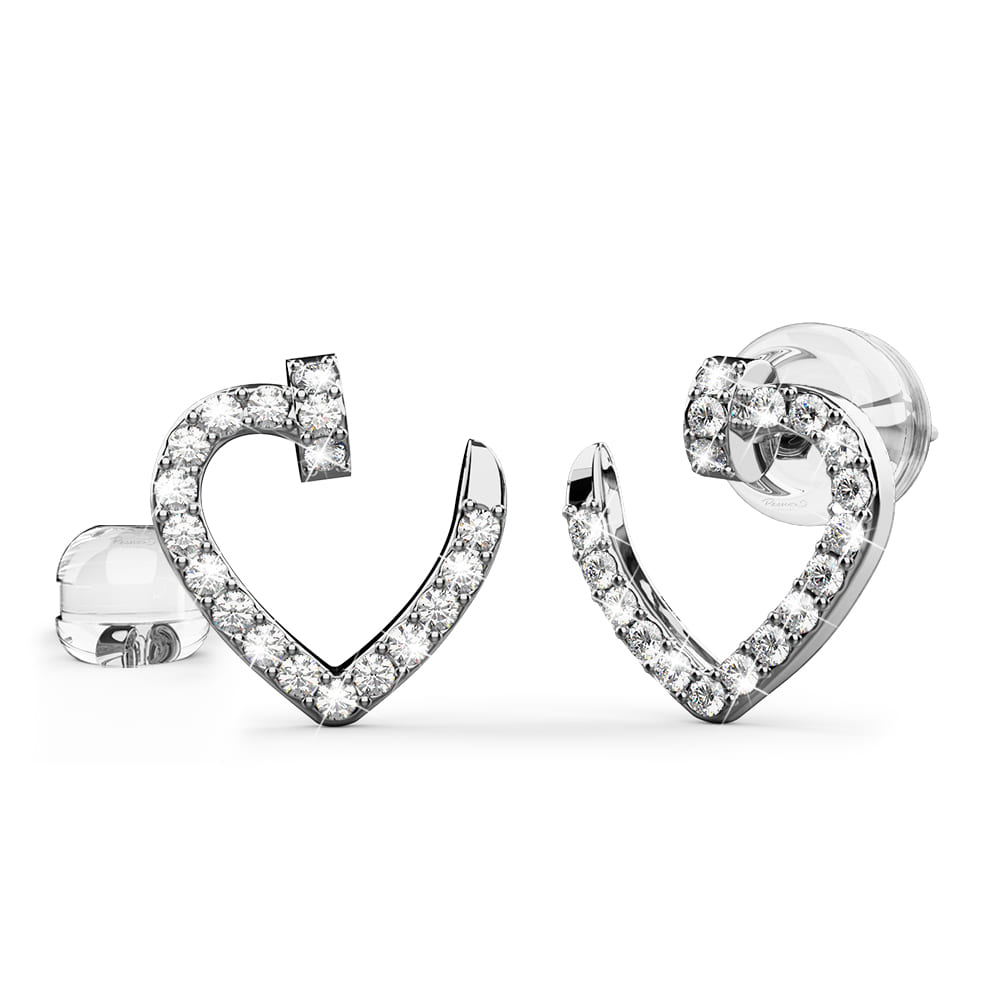 Devotion in the Abyss Diamond Stud Earrings Encased in 18k White Gold