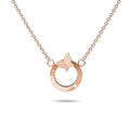 Genuine Single Diamond Set Butterfly in Love Necklace Rose Gold Titanium