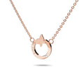 Genuine Single Diamond Set Butterfly in Love Necklace Rose Gold Titanium