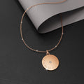 Genuine Single Diamond Set Roman numeral Sundial Necklace Rose Gold Titanium - Brilliant Co