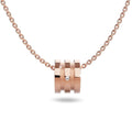 Genuine Single Diamond Set Barrel Slider Pendant Necklace Rose Gold Titanium - Brilliant Co