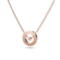 Genuine Single Diamond Set Roman numeral Halo Necklace Rose Gold Titanium - Brilliant Co