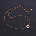 Genuine Single Diamond Set Roman numeral Halo Necklace Rose Gold Titanium - Brilliant Co