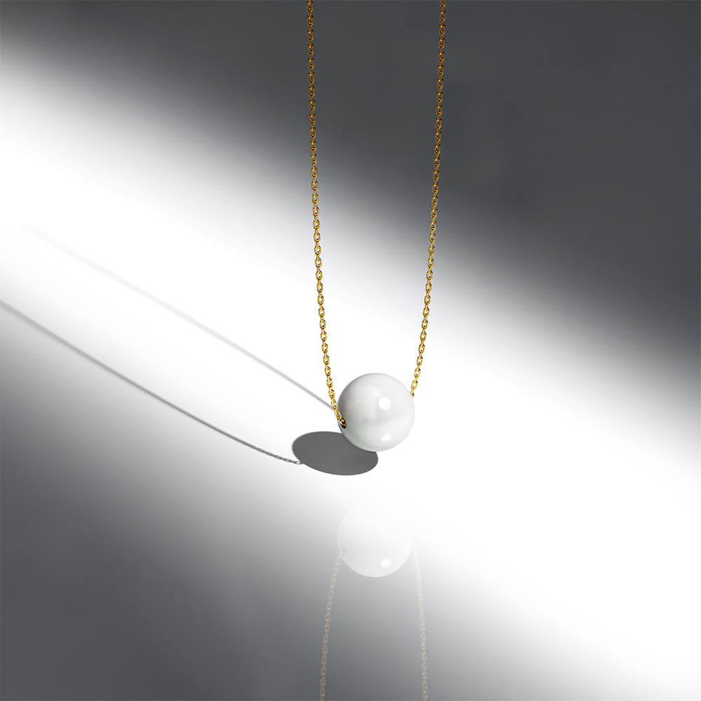 Eternal Akoya Pearl Necklace Encased in 18k Gold