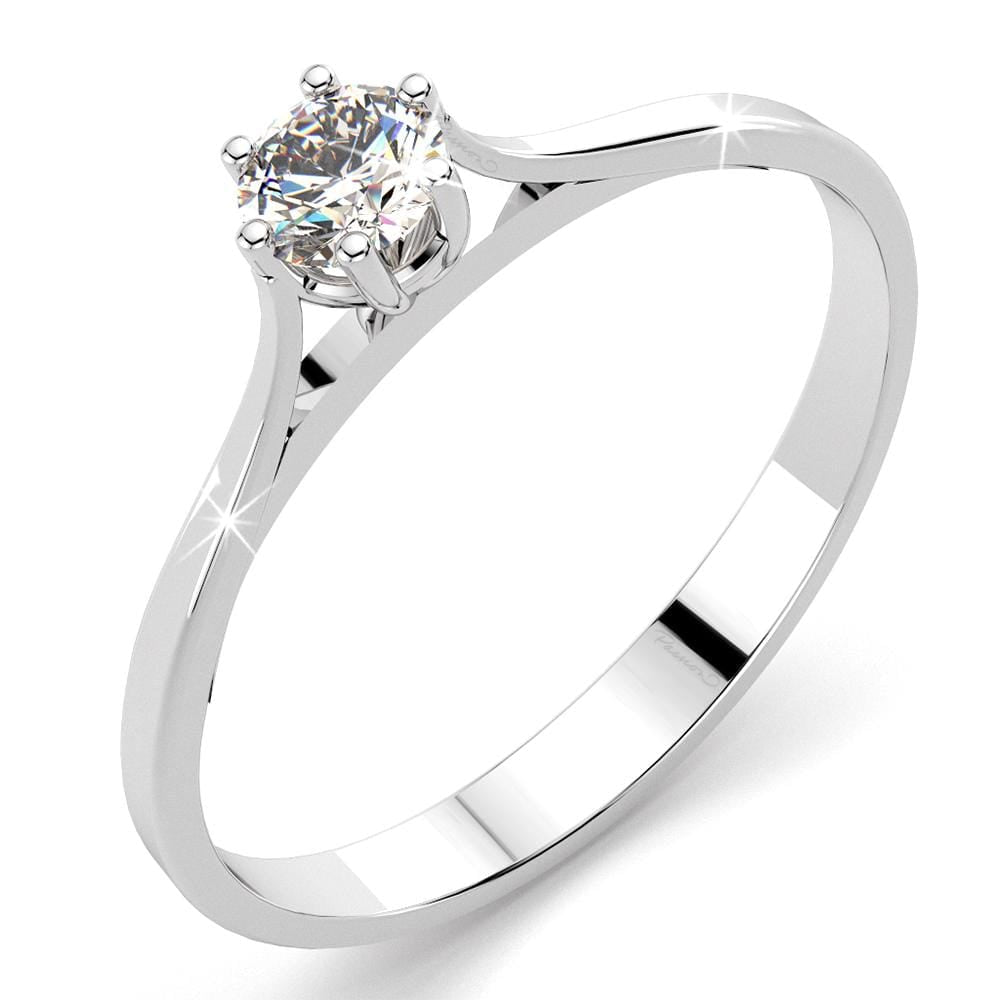 9ct White Gold 0.21 Carats Solitaire Diamond Ring