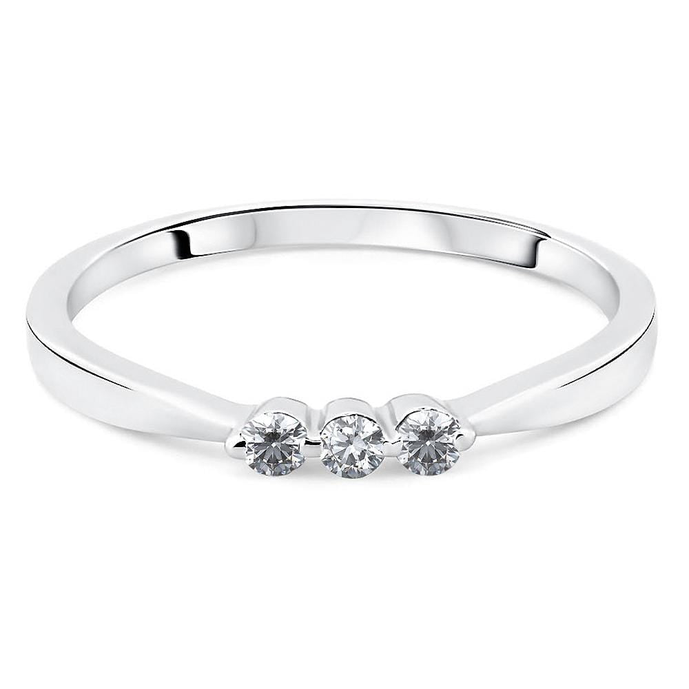 10ct White Gold 0.09 Carats Trilogy Diamonds