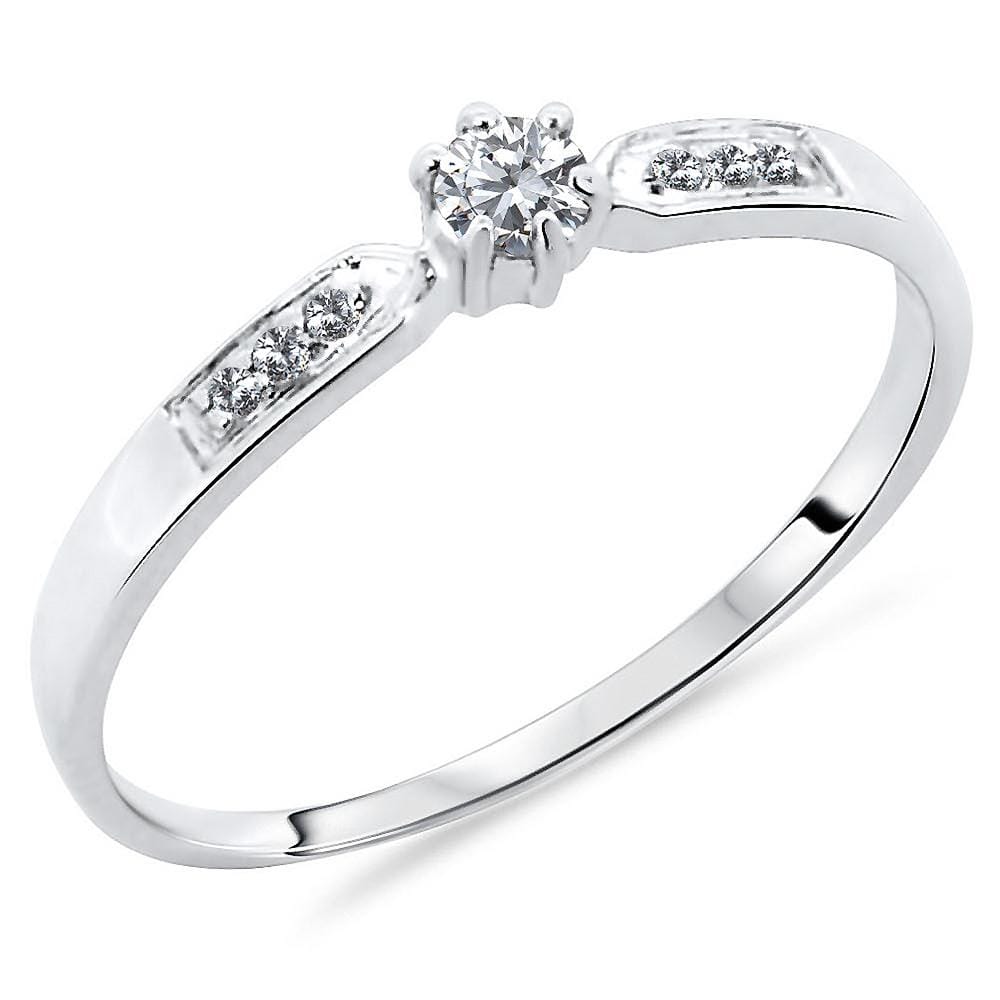 10ct White Gold 0.14 Carats Accented Diamond