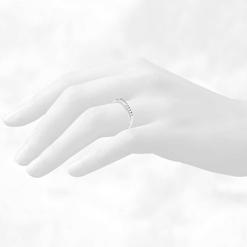 10ct White Gold 0.13 Carats Channel Set Diamond Band